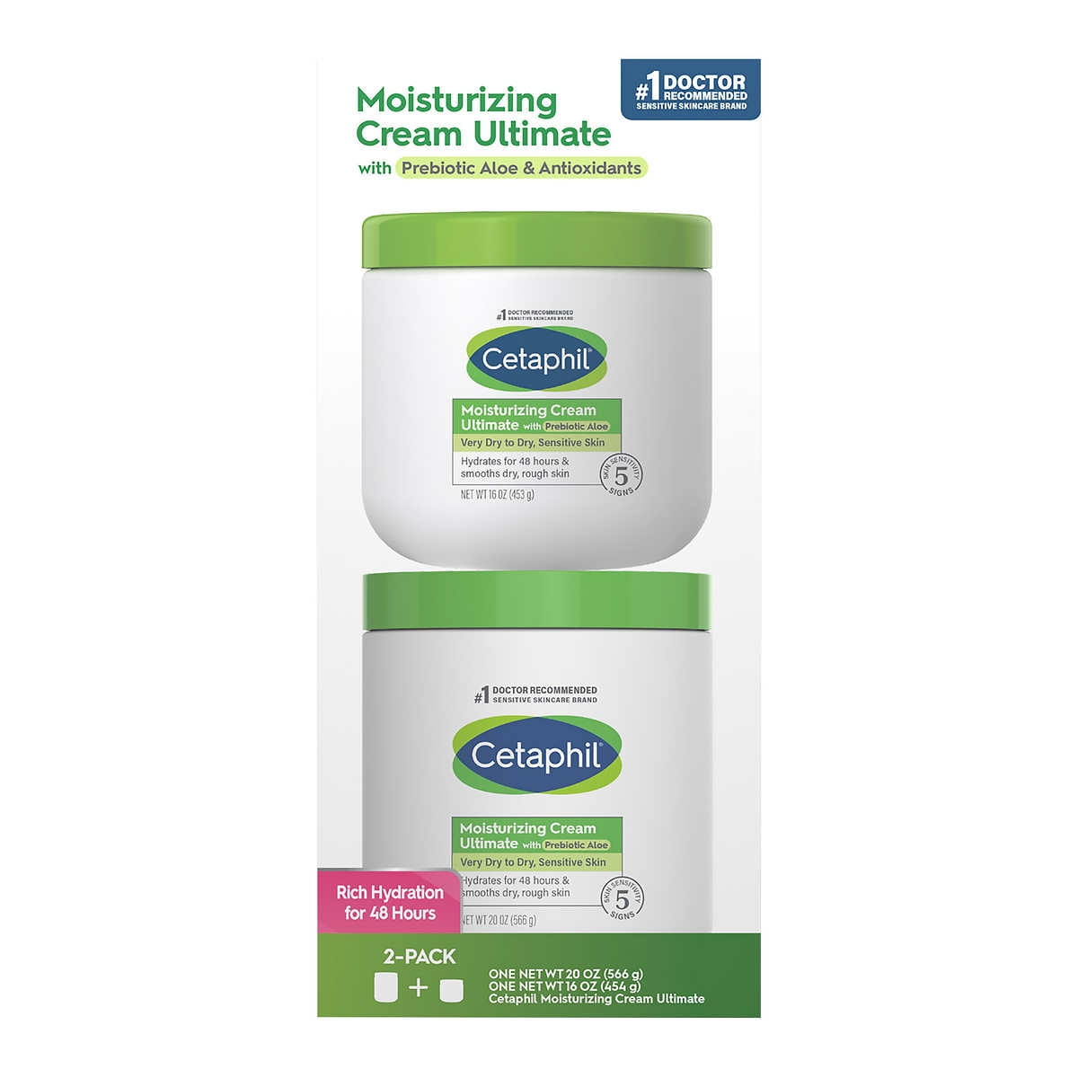 Moisturizing Cream Ultimate With Prebiotic Aloe by Cetaphil - Non-toxic Body Oils, Butters + Lotions product rated STOP by Million Marker, free from BPA, phthalates, and parabens