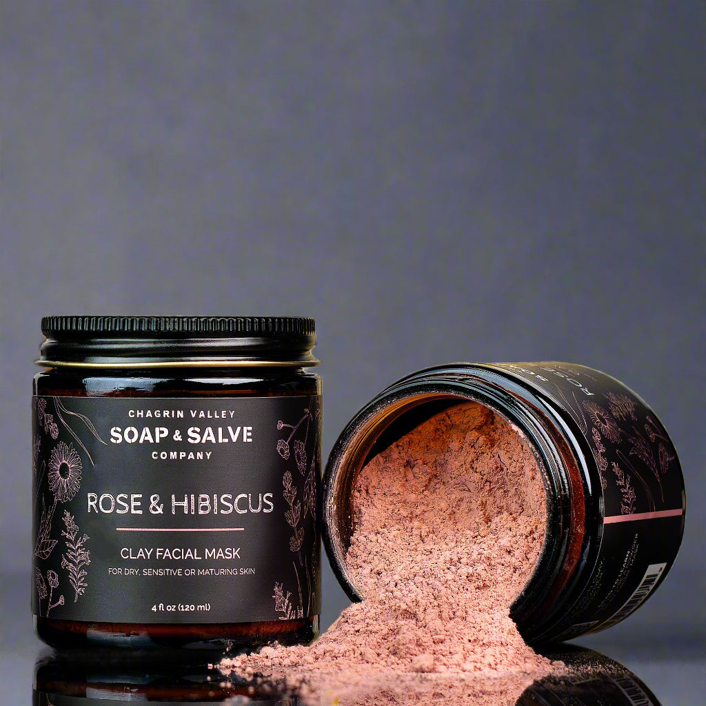 Clay Face Mask: Rose & Hibiscus by Chagrin Valley Soap & Salve - Non-toxic, GO rated product free from harmful chemicals