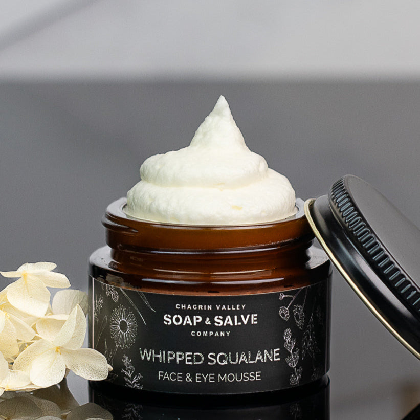 Whipped Squalane Face & Eye Cream by Chagrin Valley Soap & Salve - Non-toxic Facial Care product rated SLOW by Million Marker, free from BPA, phthalates, and parabens