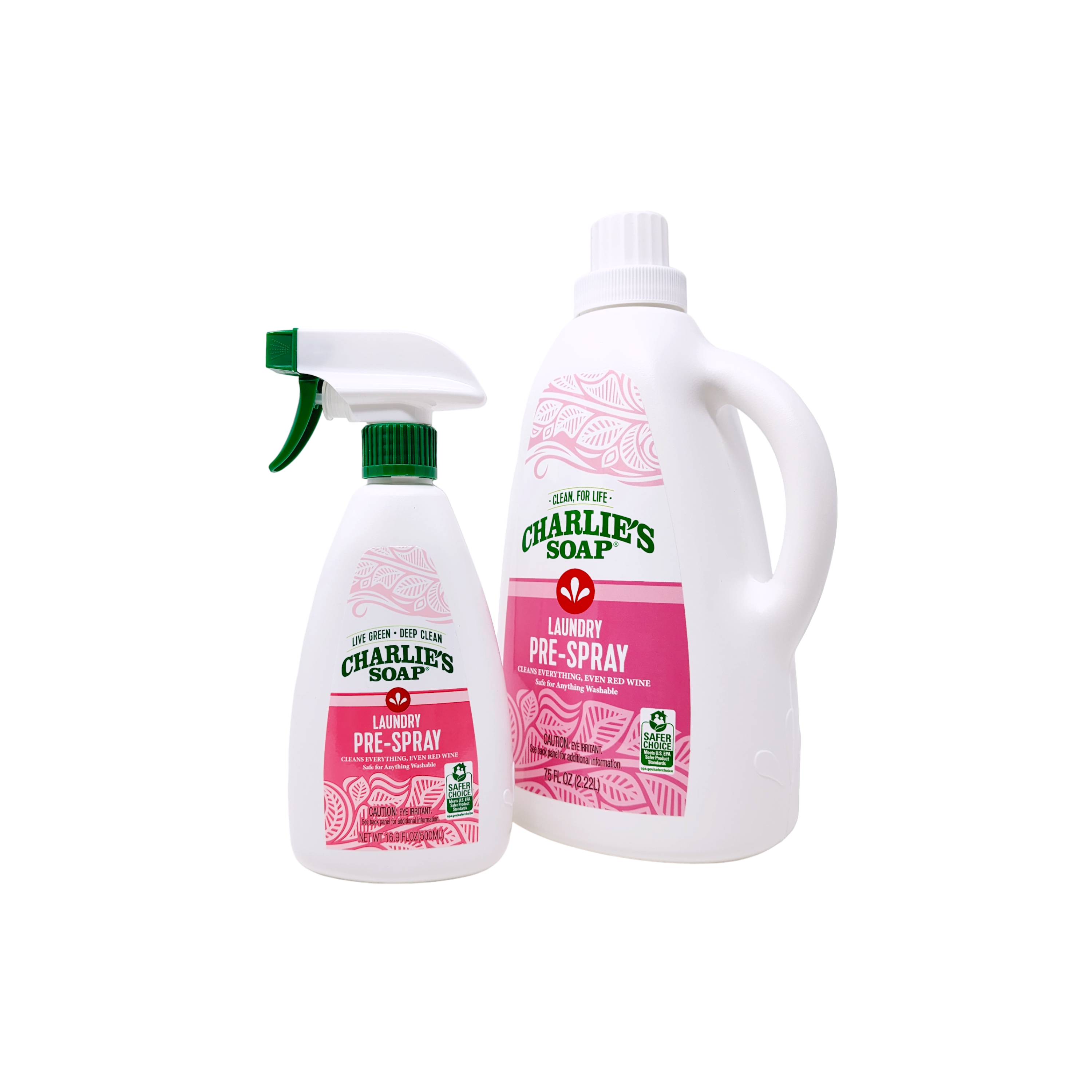 Biodegradable Laundry Pre-Spray Stain Remover by CHARLIE'S SOAP - Non-toxic, STOP rated product free from harmful chemicals