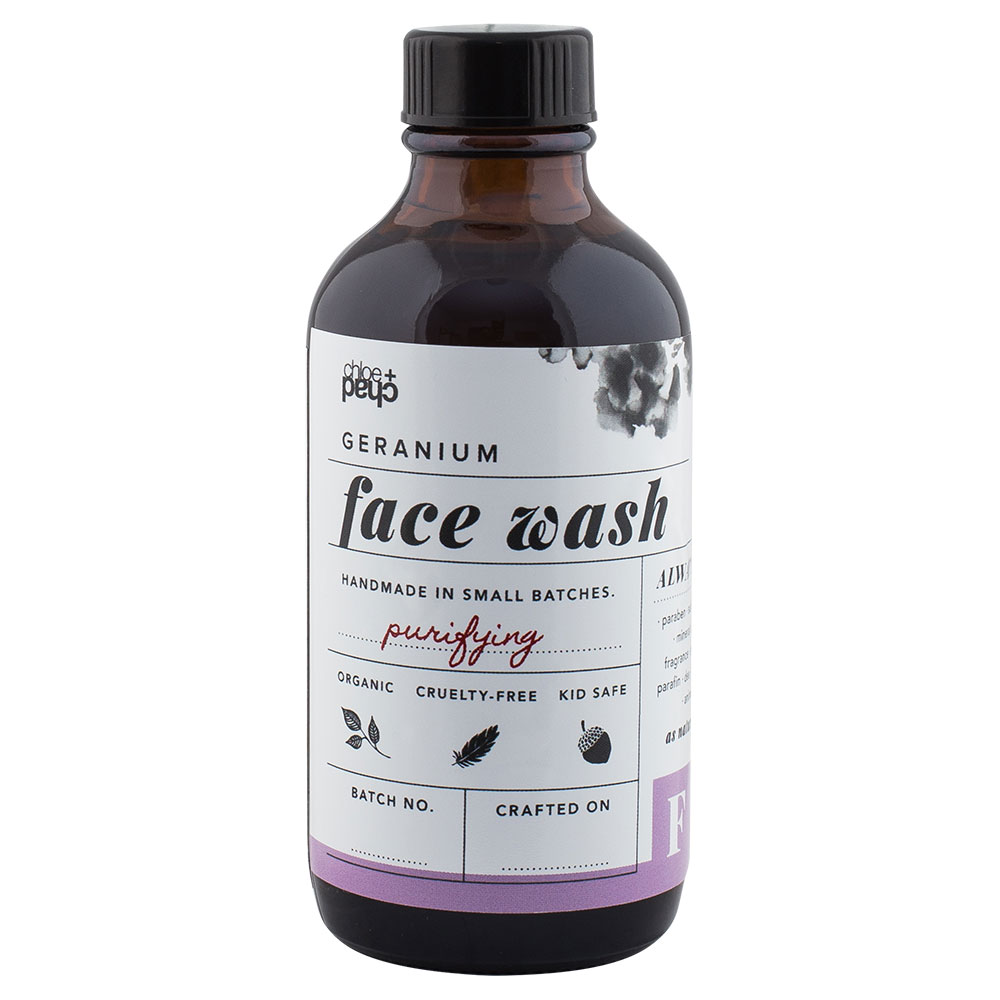 Geranium Face Wash by Chloe + Chad - Non-toxic, SLOW rated product free from harmful chemicals