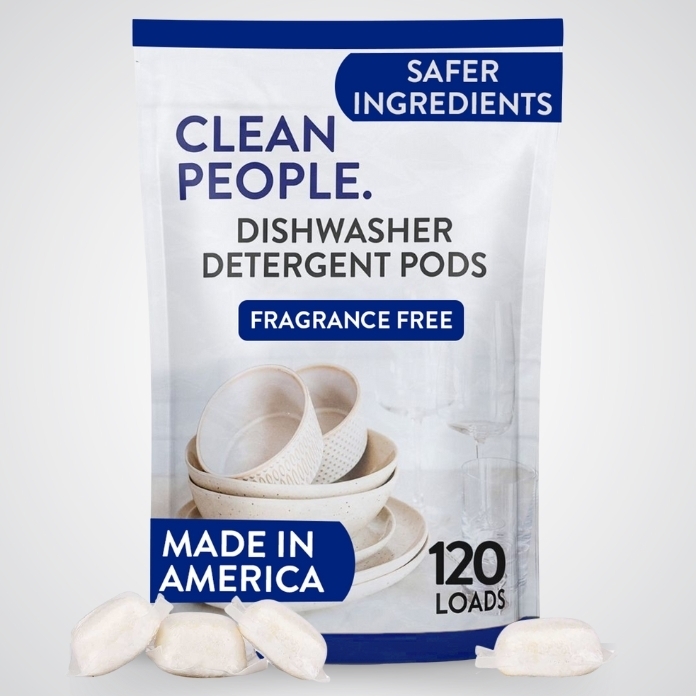 Dishwasher Detergent Pods - Fragrance Free by Clean People - Non-toxic, SLOW rated product free from harmful chemicals