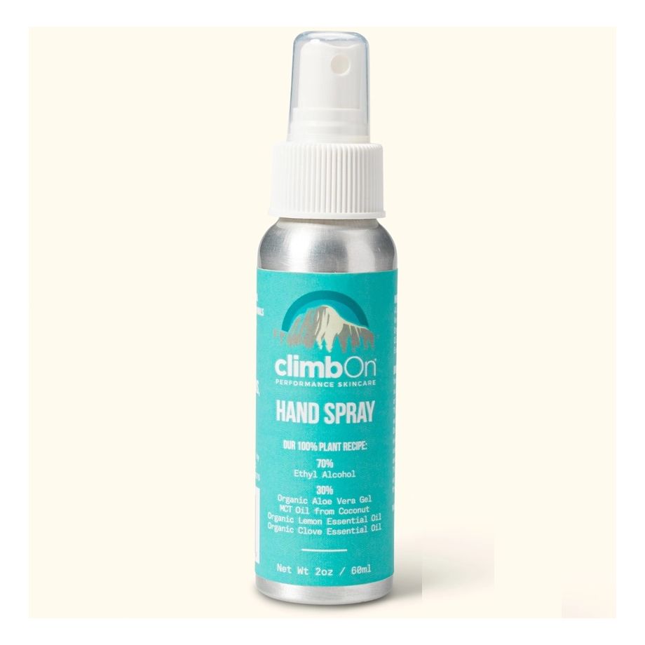 Hand Spray by ClimbOn PERFORMANCE SKINCARE - Non-toxic, SLOW rated product free from harmful chemicals