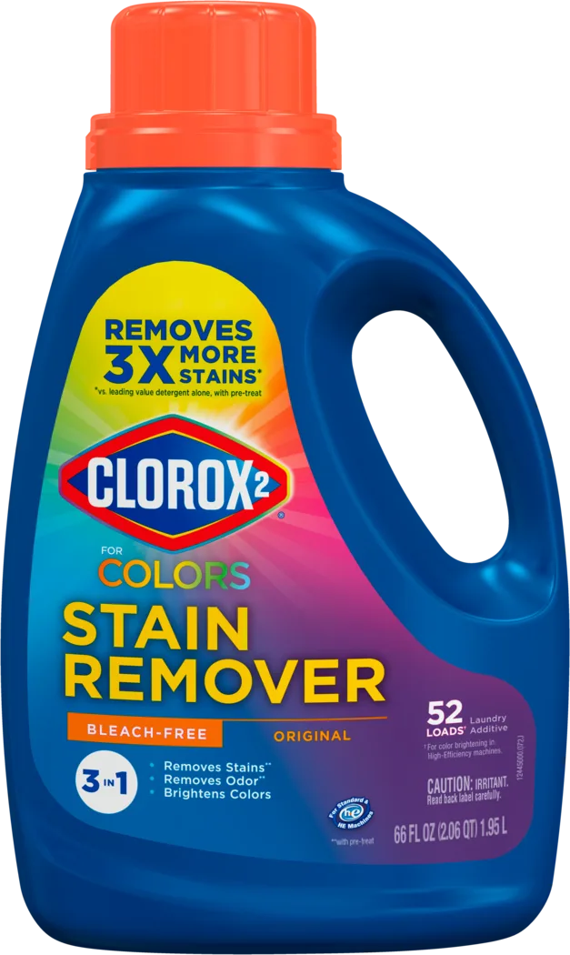 2 For Colors Bleach-Free Laundry Stain & Odor Remover Liquid - Original by CLOROX - Non-toxic, STOP rated product free from harmful chemicals