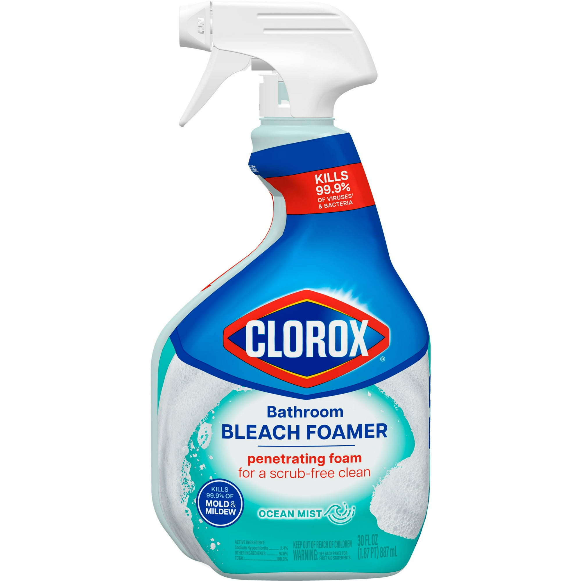 Bathroom Bleach Foamer - Ocean Mist by CLOROX - Non-toxic Household Cleaning Products product rated STOP by Million Marker, free from BPA, phthalates, and parabens