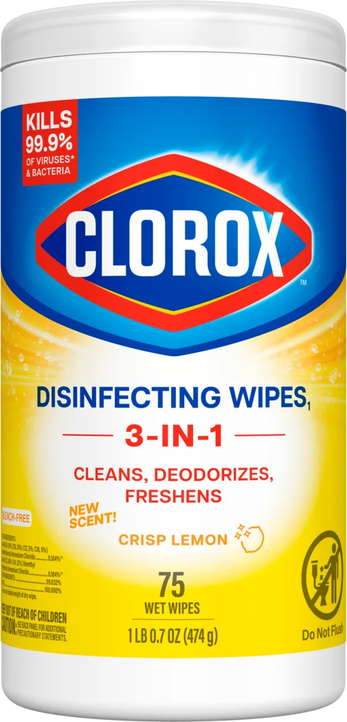 Disinfecting Wipes - Crisp Lemon by CLOROX - Non-toxic Household Cleaning Products product rated STOP by Million Marker, free from BPA, phthalates, and parabens