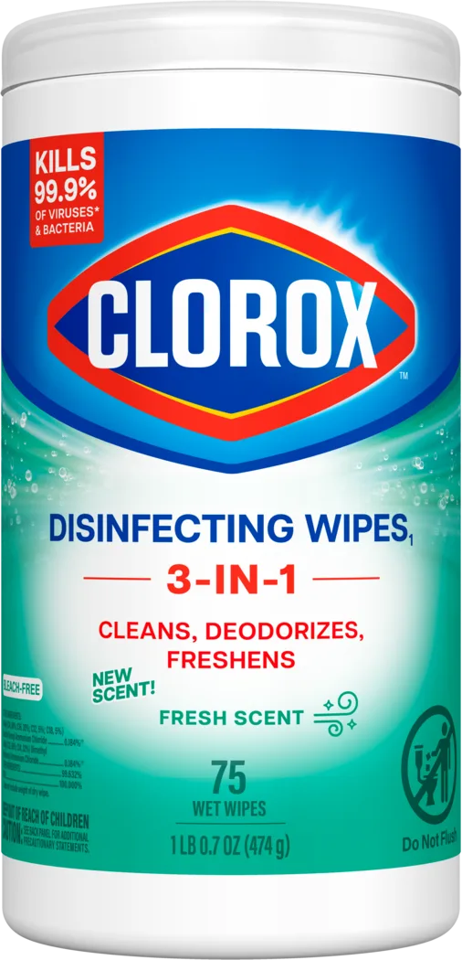 Disinfecting Wipes - Fresh Scent by CLOROX - Non-toxic Household Cleaning Products product rated STOP by Million Marker, free from BPA, phthalates, and parabens