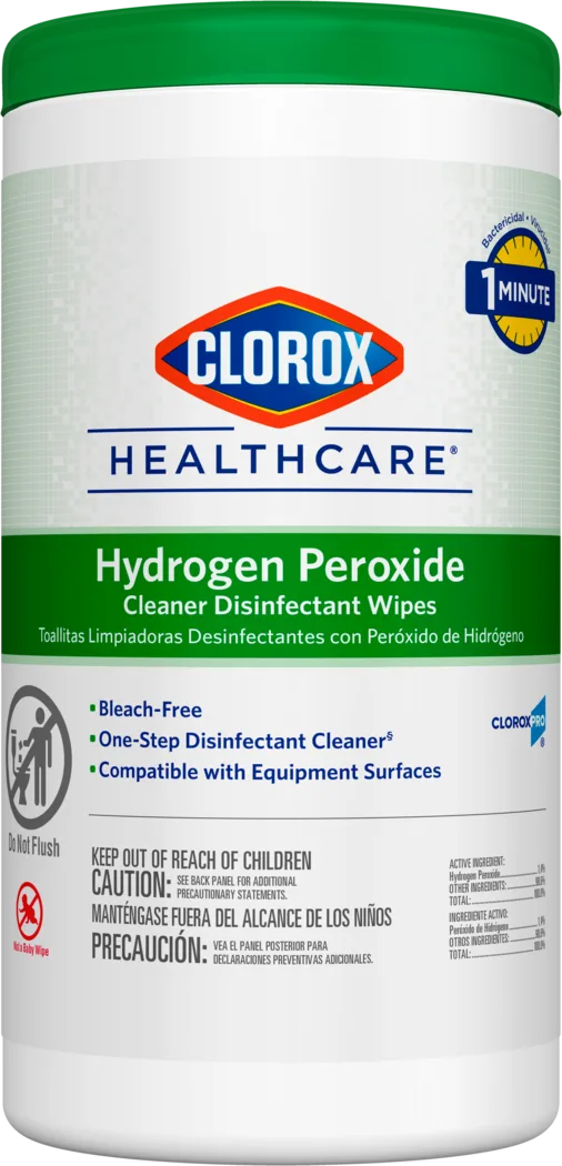 Healthcare Hydrogen Peroxide Cleaner Disinfecting Wipes by CLOROX - Non-toxic, STOP rated product free from harmful chemicals