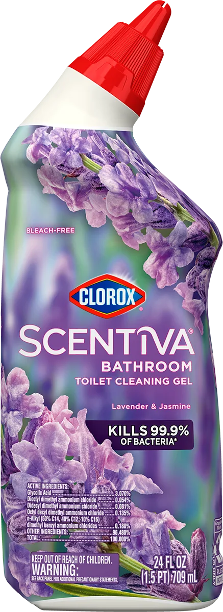 Scentiva Bathroom Toilet Cleaning Gel – Lavender & Jasmine by CLOROX - Non-toxic, STOP rated product free from harmful chemicals