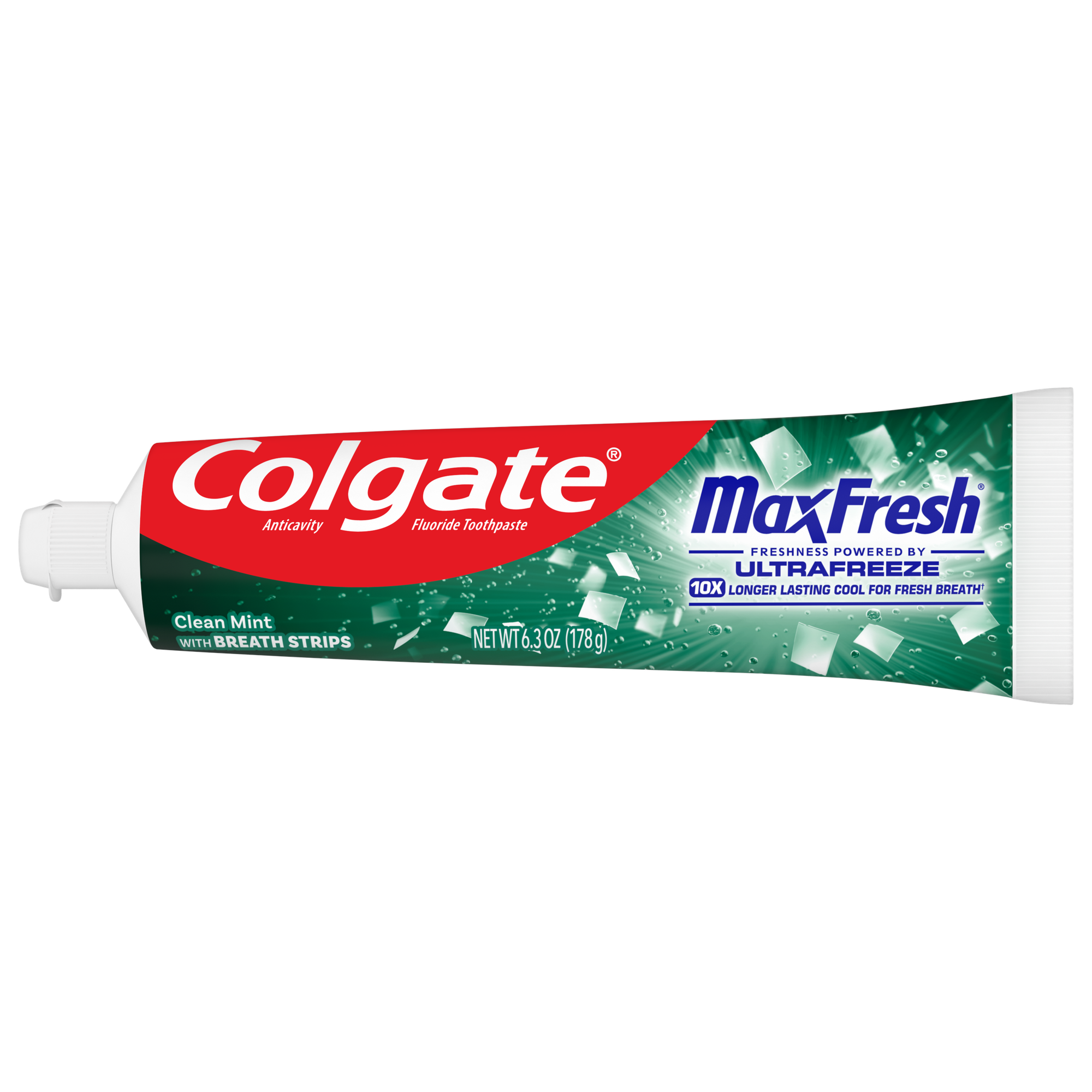 Max Fresh Toothpaste – Clean Mint With Breath Strips by Colgate - Non-toxic Oral Care product rated STOP by Million Marker, free from BPA, phthalates, and parabens