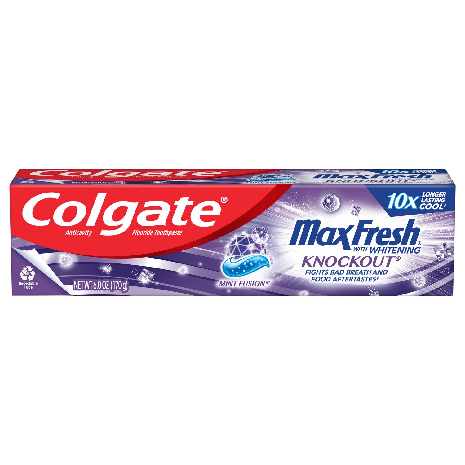 Max Fresh With Whitening Knockout Toothpaste – Mint Fusion by Colgate - Non-toxic, STOP rated product free from harmful chemicals