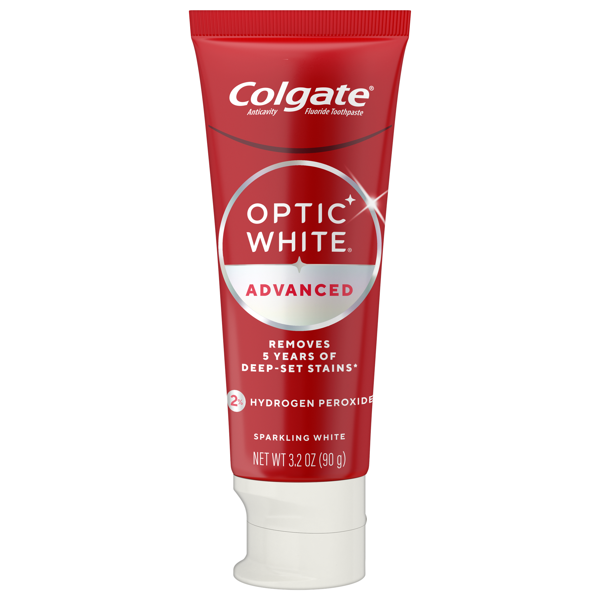 Optic White Advanced Sparkling White Toothpaste by Colgate - Non-toxic Oral Care product rated STOP by Million Marker, free from BPA, phthalates, and parabens