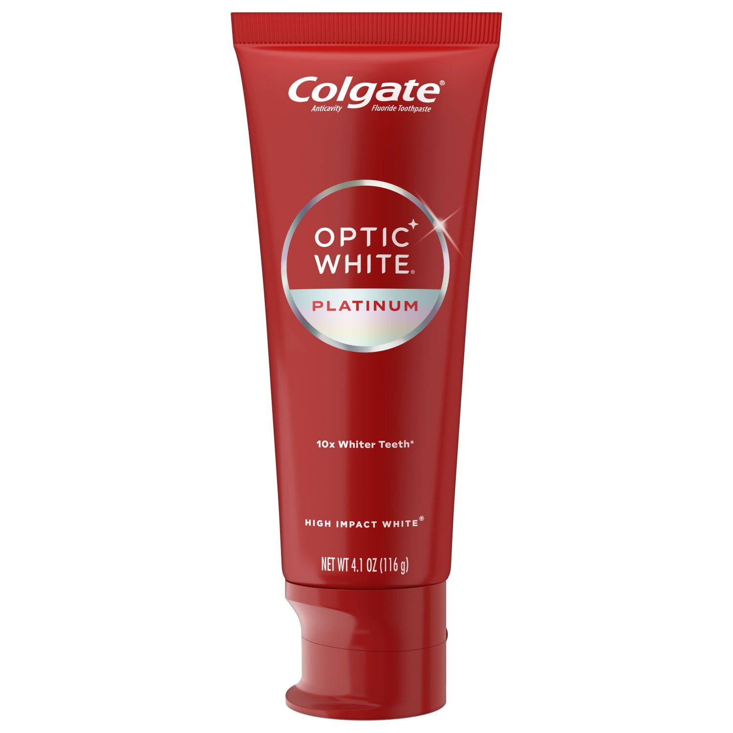 Optic White Platinum Toothpaste by Colgate - Non-toxic Oral Care product rated STOP by Million Marker, free from BPA, phthalates, and parabens