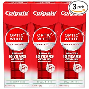 Optic White Renewal Toothpaste by Colgate - Non-toxic Oral Care product rated STOP by Million Marker, free from BPA, phthalates, and parabens