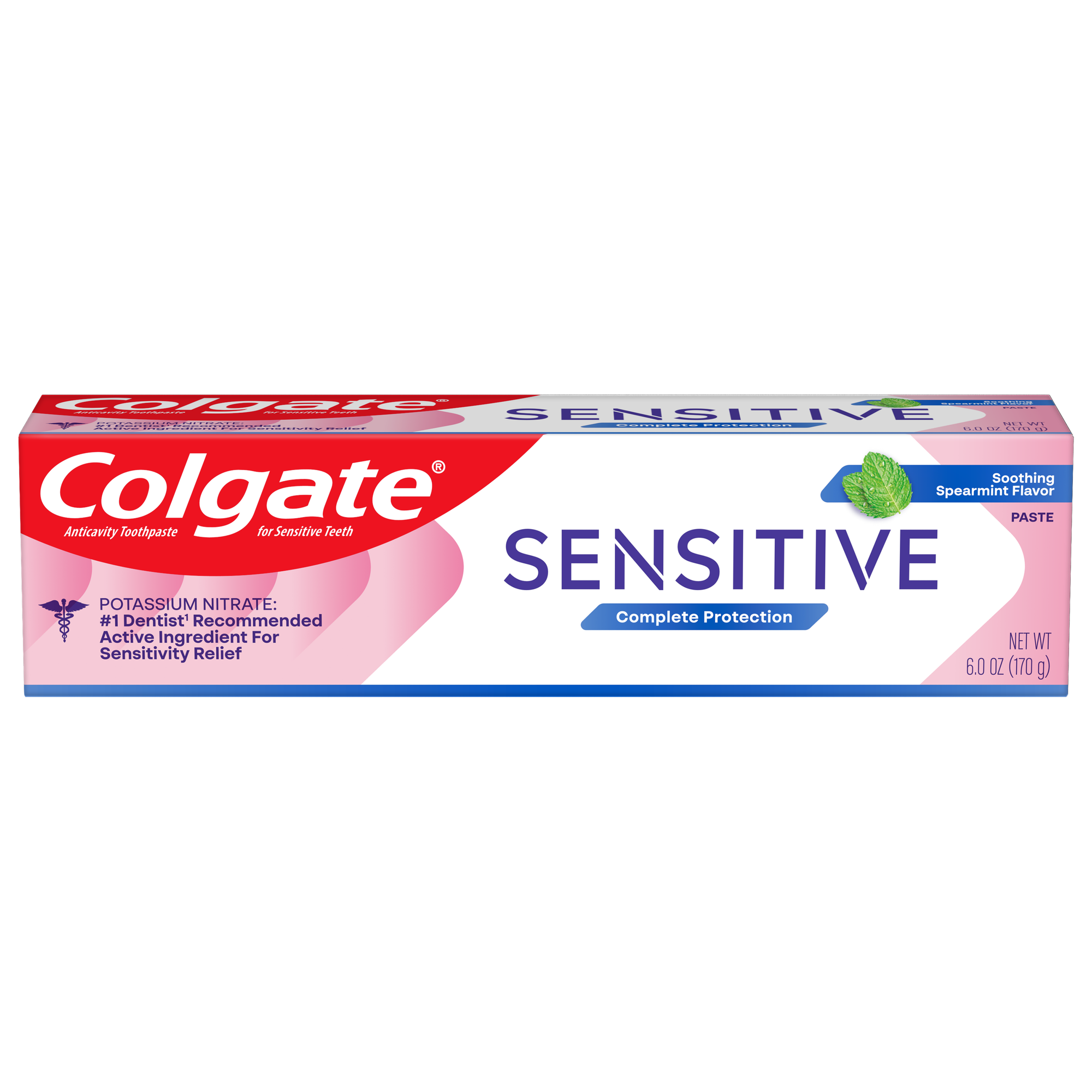 Sensitive Complete Protection Toothpaste - Soothing Spearmint Flavor by Colgate - Non-toxic Oral Care product rated STOP by Million Marker, free from BPA, phthalates, and parabens
