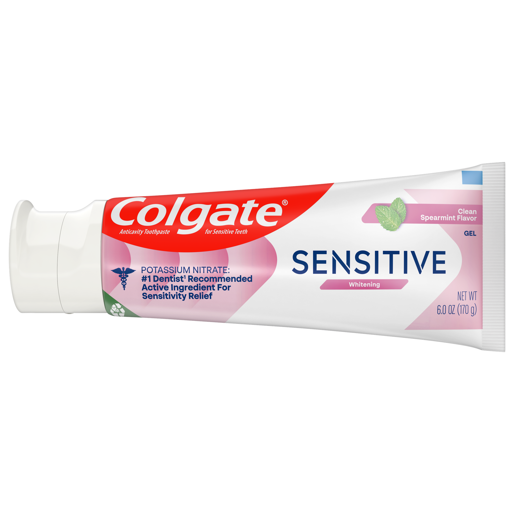 Sensitive Whitening Toothpaste - Clean Spearmint Flavor by Colgate - Non-toxic Oral Care product rated STOP by Million Marker, free from BPA, phthalates, and parabens