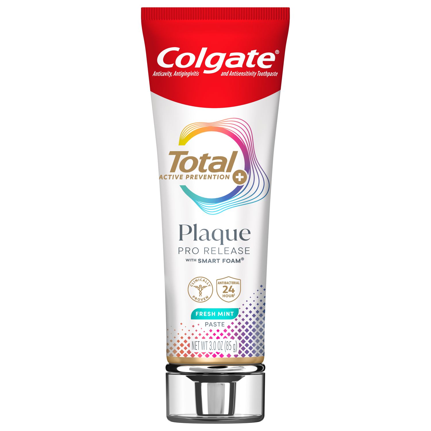 Total Active Prevention Plaque Pro-Release Toothpaste - Fresh Mint by Colgate - Non-toxic Oral Care product rated STOP by Million Marker, free from BPA, phthalates, and parabens