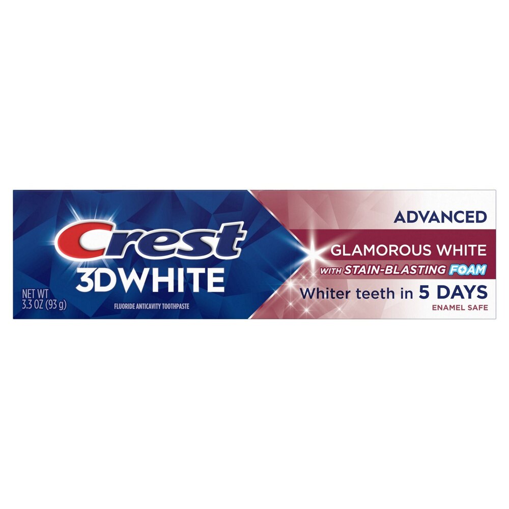 3D White Advanced Glamorous White Toothpaste by Crest - Non-toxic, STOP rated product free from harmful chemicals