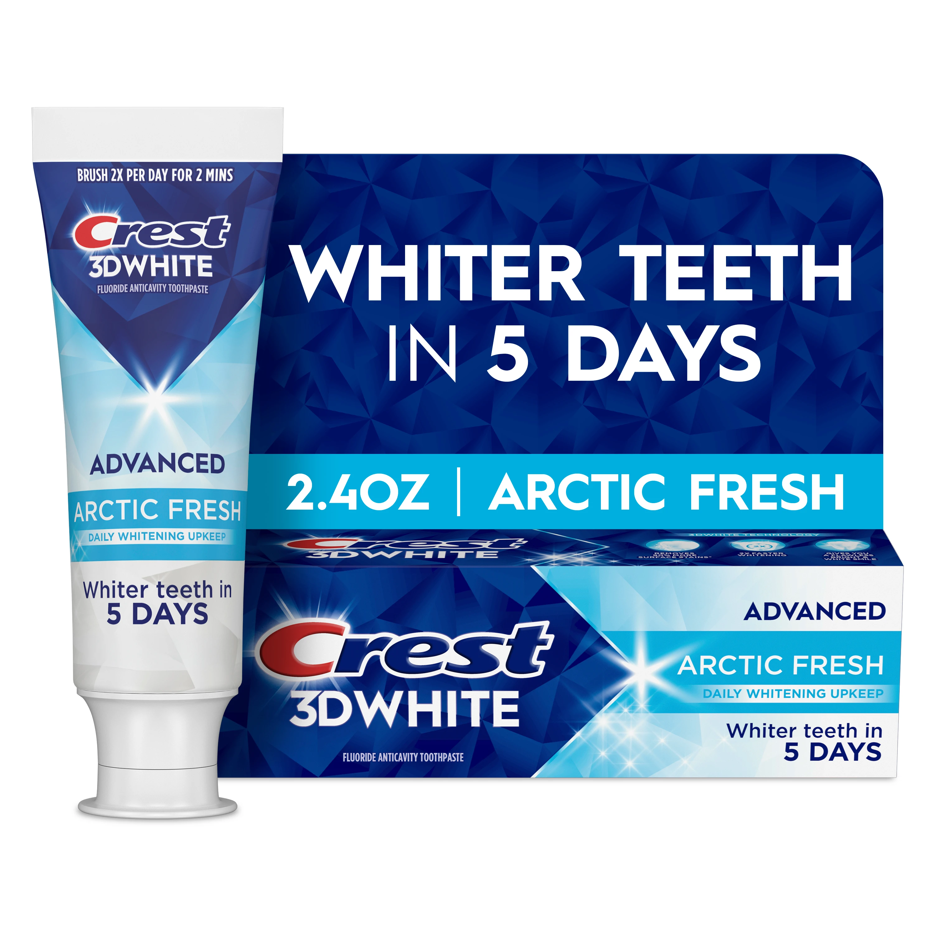 3D White Advanced Toothpaste – Arctic Fresh by Crest - Non-toxic Oral Care product rated STOP by Million Marker, free from BPA, phthalates, and parabens