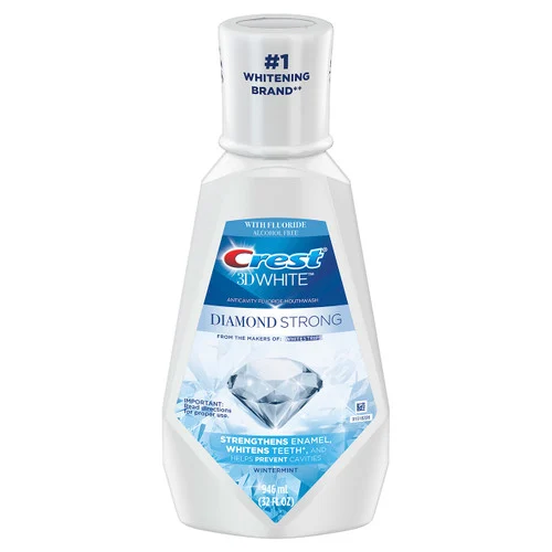 3D White Diamond Strong Mouthwash - Wintermint by Crest - Non-toxic Oral Care product rated STOP by Million Marker, free from BPA, phthalates, and parabens