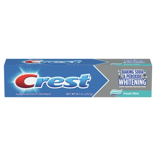 Baking Soda & Peroxide Whitening Toothpaste – Fresh Mint by Crest - Non-toxic Oral Care product rated STOP by Million Marker, free from BPA, phthalates, and parabens