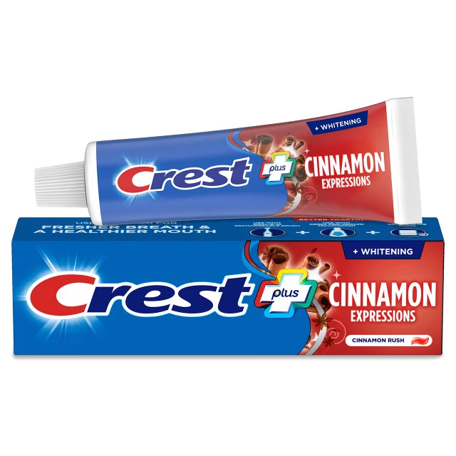 Complete Plus Cinnamon Expressions Toothpaste - Cinnamon Rush by Crest - Non-toxic Oral Care product rated STOP by Million Marker, free from BPA, phthalates, and parabens