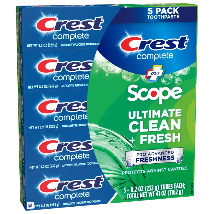 Complete Plus Scope Pro Advanced Freshness Toothpaste by Crest - Non-toxic Oral Care product rated STOP by Million Marker, free from BPA, phthalates, and parabens