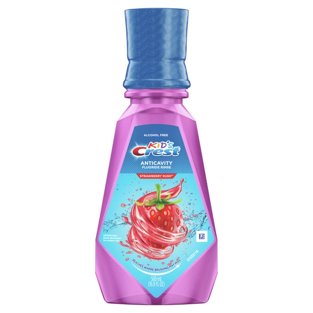 Kids Anticavity Fluoride Rinse – Strawberry Rush by Crest - Non-toxic, STOP rated product free from harmful chemicals