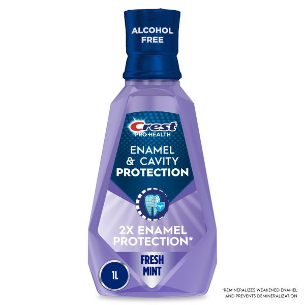 Pro-Health Enamel And Cavity Protection Advanced Mouthwash – Fresh Mint by Crest - Non-toxic Oral Care product rated STOP by Million Marker, free from BPA, phthalates, and parabens
