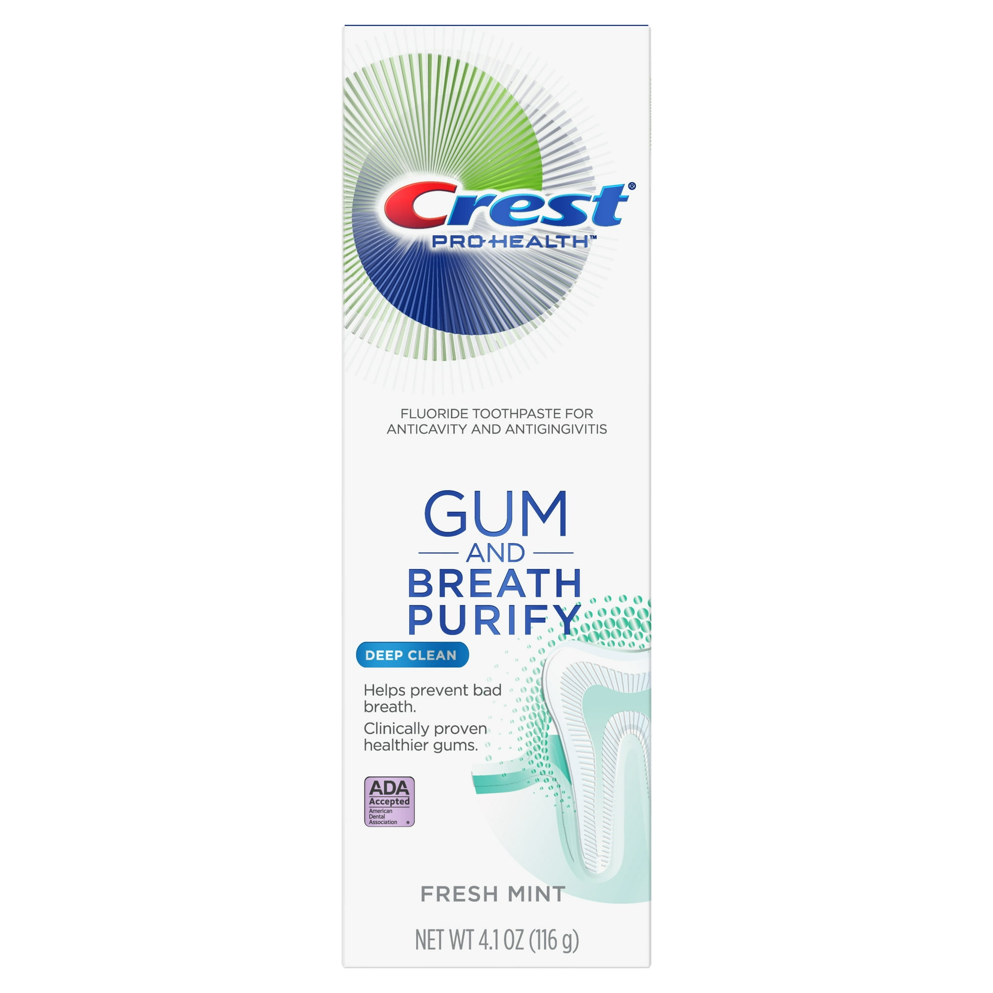 Pro-Health Gum And Breath Purify Toothpaste – Fresh Mint by Crest - Non-toxic Oral Care product rated STOP by Million Marker, free from BPA, phthalates, and parabens
