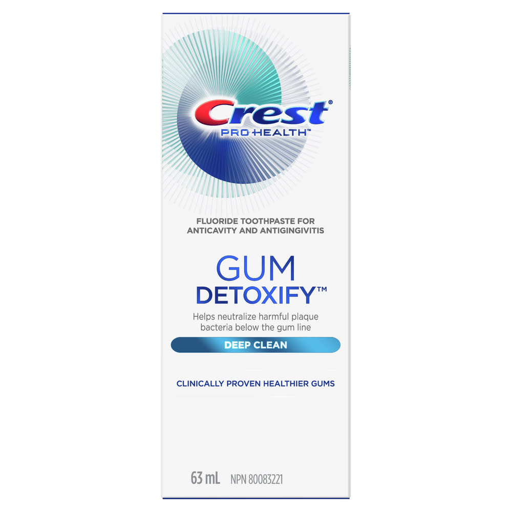 Pro-Health Gum Detoxify Deep Clean Toothpaste by Crest - Non-toxic Oral Care product rated STOP by Million Marker, free from BPA, phthalates, and parabens