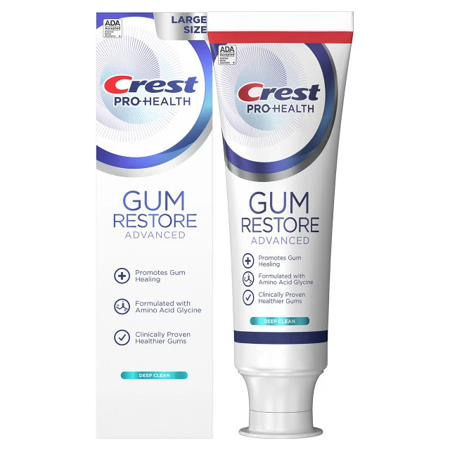 Pro-Health Gum Restore Advanced Toothpaste - Deep Clean by Crest - Non-toxic Oral Care product rated STOP by Million Marker, free from BPA, phthalates, and parabens
