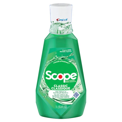 Scope Classic Mouthwash – Original Mint by Crest - Non-toxic Oral Care product rated STOP by Million Marker, free from BPA, phthalates, and parabens