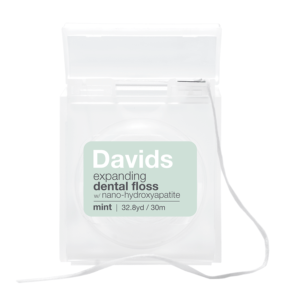 Expanding Dental Floss w/ Hydroxyapatite by Davids - Non-toxic, SLOW rated product free from harmful chemicals