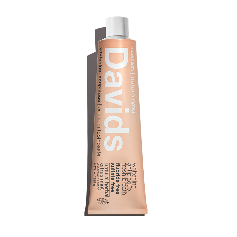 Fluoride Free Premium Toothpaste - Herbal Citrus Peppermint by Davids - Non-toxic, SLOW rated product free from harmful chemicals