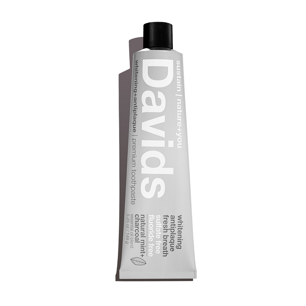 Natural Charcoal+Peppermint Premium Toothpaste by Davids - Non-toxic, SLOW rated product free from harmful chemicals