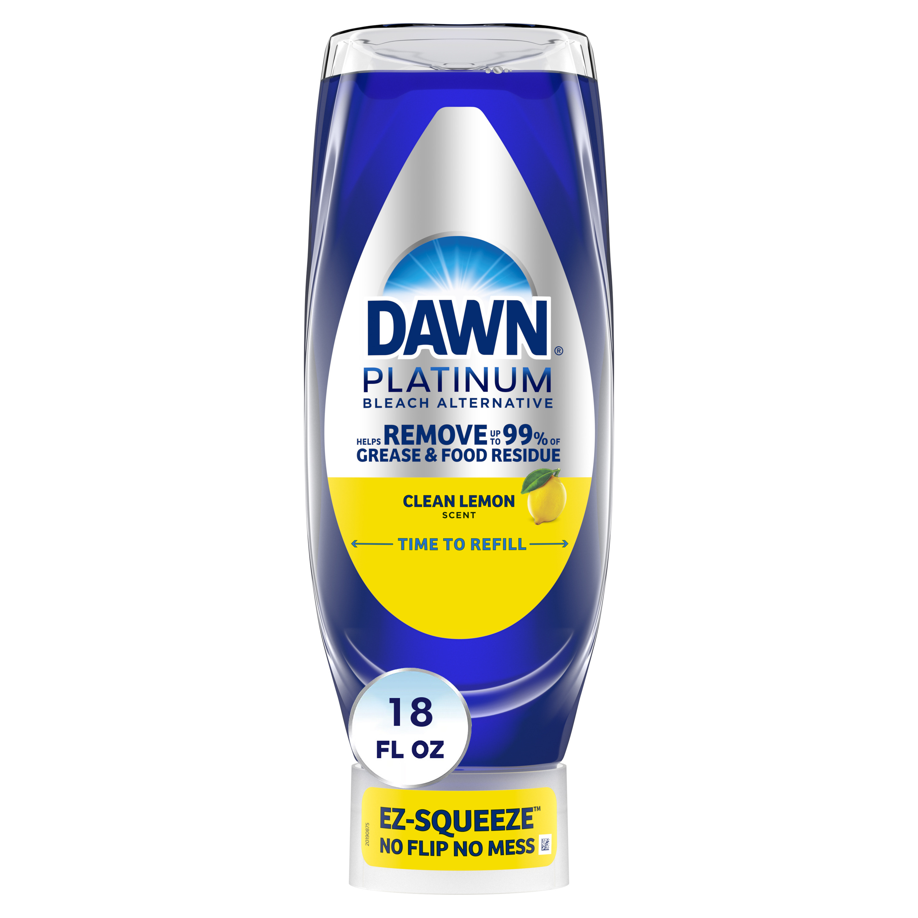 Platinum EZ-Squeeze Dishwashing Liquid - Clean Lemon by DAWN - Non-toxic, STOP rated product free from harmful chemicals