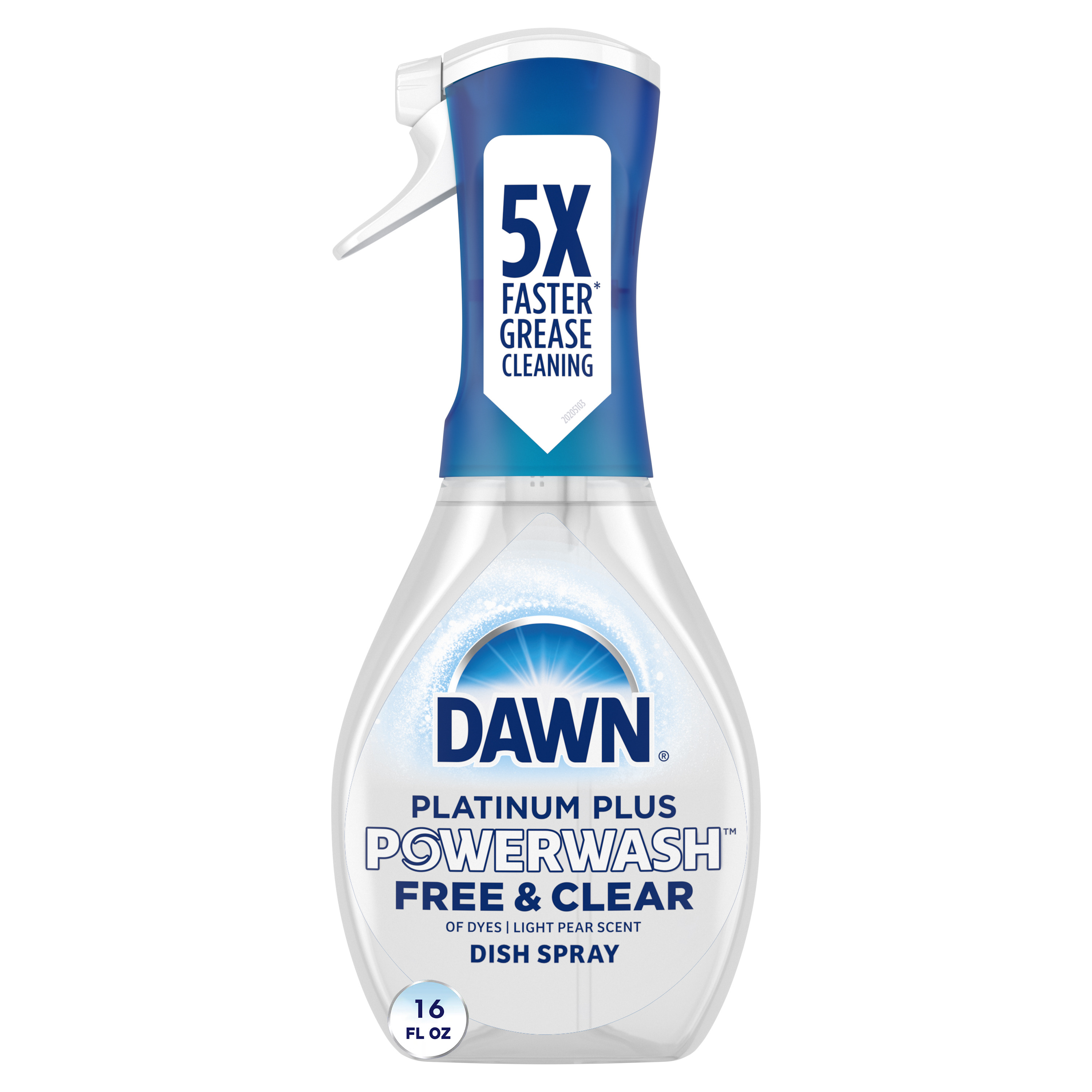 Platinum Powerwash Dish Spray - Free & Clear Light Pear by DAWN - Non-toxic, STOP rated product free from harmful chemicals