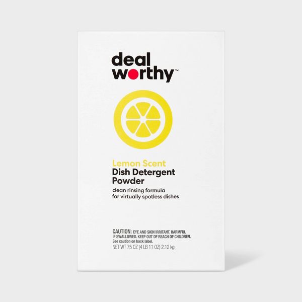 Dish Detergent Powder - Lemon by Dealworthy - Non-toxic, STOP rated product free from harmful chemicals