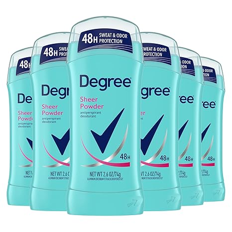 Antiperspirant Deodorant Stick - Sheer Powder by Degree - Non-toxic, STOP rated product free from harmful chemicals