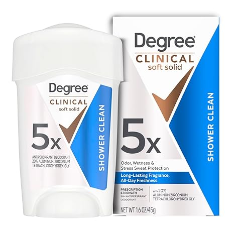 Clinical Protection Antiperspirant Deodorant - Shower Clean by Degree - Non-toxic, STOP rated product free from harmful chemicals