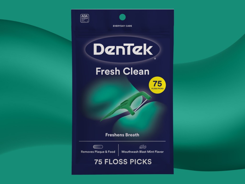 Fresh Clean Sensitive Teeth & Gums Flossers - Mint by DenTek - Non-toxic, STOP rated product free from harmful chemicals