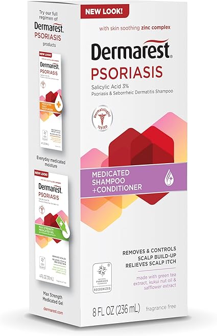 Psoriasis Medicated Shampoo + Conditioner by Dermarest - Non-toxic, SLOW rated product free from harmful chemicals