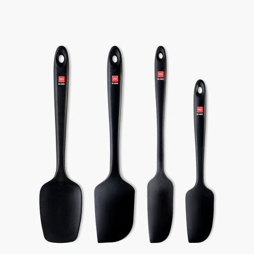 Silicone Spatulas - 4 piece set by Di Oro Living - Non-toxic, SLOW rated product free from harmful chemicals