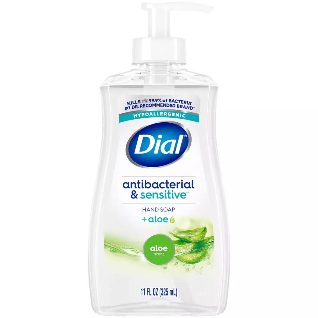 Aloe Scent Liquid Hand Soap - Antibacterial & Sensitive by Dial - Non-toxic, STOP rated product free from harmful chemicals