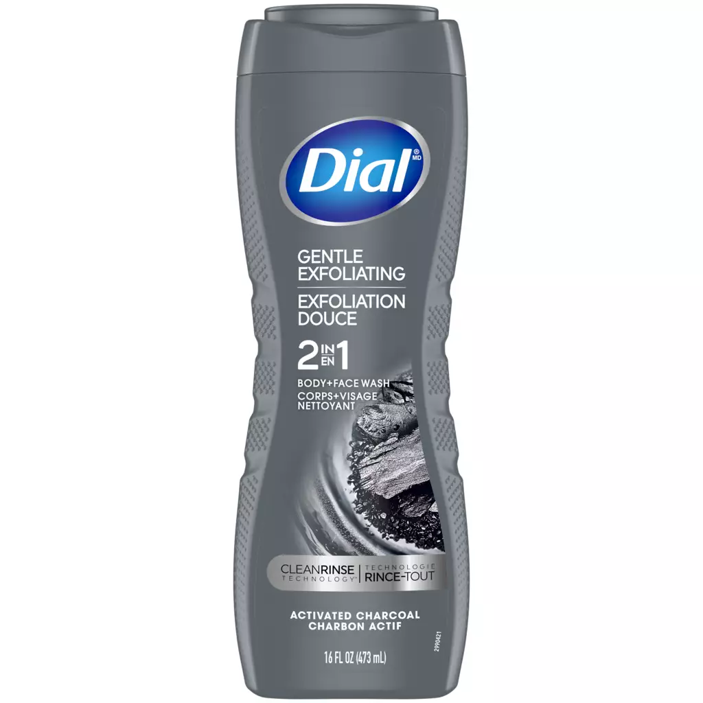 Gentle Exfoliating Men's Body Wash - Activated Charcoal by Dial - Non-toxic, STOP rated product free from harmful chemicals