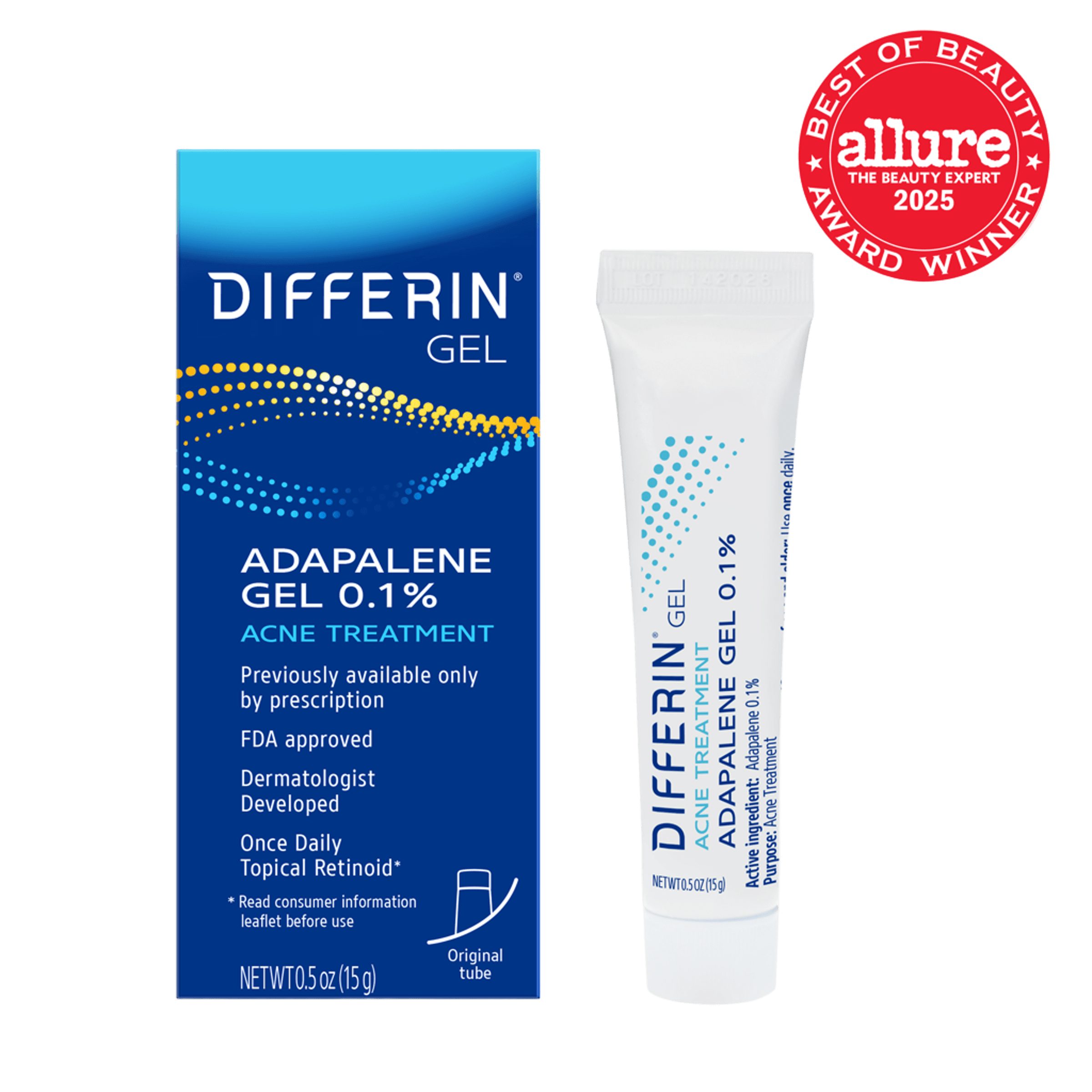 Adapalene Gel 0.1% Acne Treatment by DIFFERIN - Non-toxic, STOP rated product free from harmful chemicals