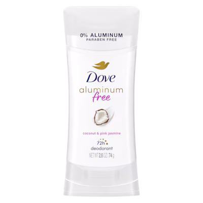 Aluminum Free Deodorant Stick - Coconut & Pink Jasmine by Dove - Non-toxic, STOP rated product free from harmful chemicals