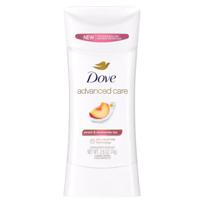 Advanced Care Antiperspirant Deodorant Stick - Peach & Chamomile Tea by Dove - Non-toxic, STOP rated product free from harmful chemicals