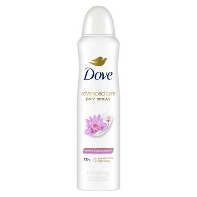 Advanced Care Dry Spray Antiperspirant Deodorant - Waterlily & Sakura Blossom by Dove - Non-toxic Deodorants product rated STOP by Million Marker, free from BPA, phthalates, and parabens